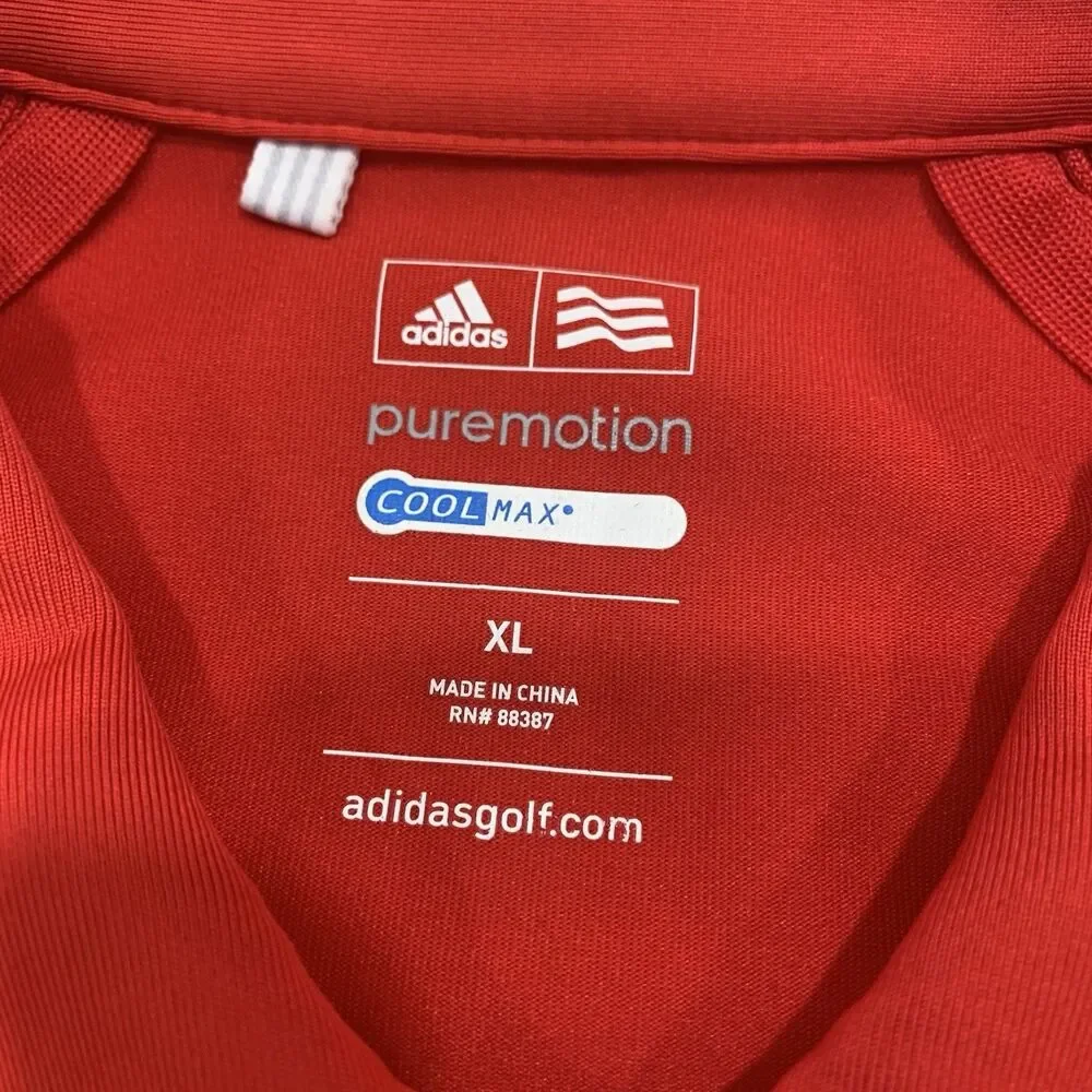 Adidas Golf Polo XL Mens Red Custom Tiburon Naples Logo Performance
